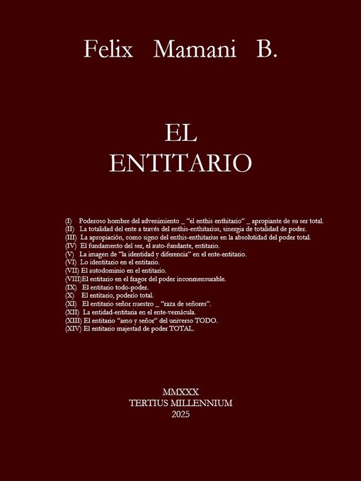 Title details for El Entitario by Felix Mamani Bonifacio - Available